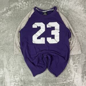 Jordan blue/grey elephant print 3/4 sleeve #23 streetwear tshirt womens Medium